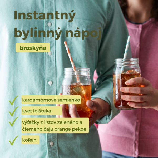 Instantný bylinný čaj s broskyňovou príchuťou 51g